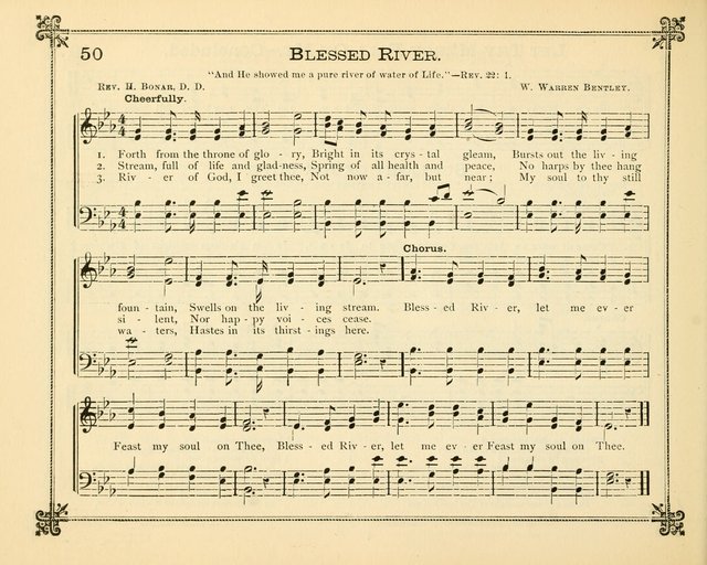 Carols of Joy: choice collection of songs and hymns for the Sunday School, Bible class, and the Home Circle to which has been added an easy method of Rudimental Instruction in Music, for Weekday Study page 50