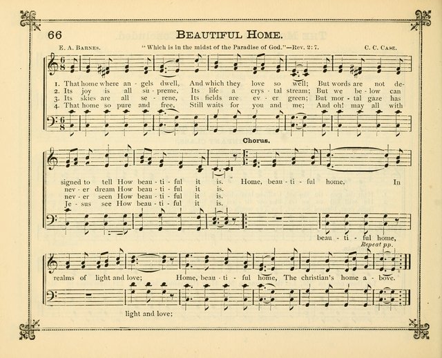 Carols of Joy: choice collection of songs and hymns for the Sunday School, Bible class, and the Home Circle to which has been added an easy method of Rudimental Instruction in Music, for Weekday Study page 66