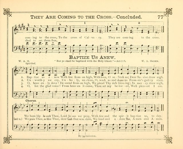 Carols of Joy: choice collection of songs and hymns for the Sunday School, Bible class, and the Home Circle to which has been added an easy method of Rudimental Instruction in Music, for Weekday Study page 77