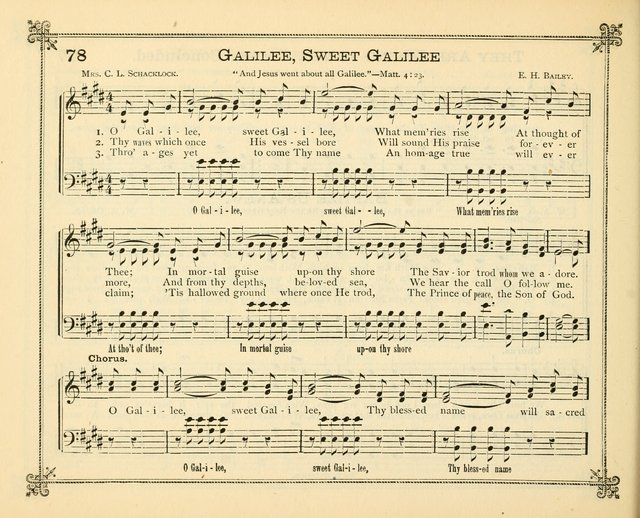 Carols of Joy: choice collection of songs and hymns for the Sunday School, Bible class, and the Home Circle to which has been added an easy method of Rudimental Instruction in Music, for Weekday Study page 78