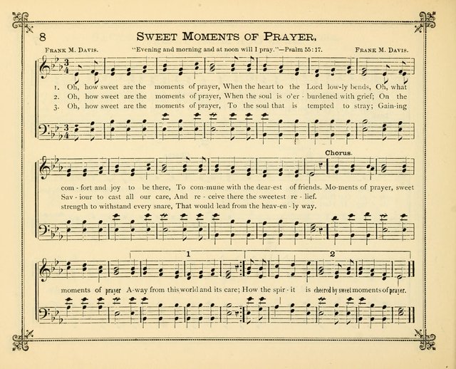 Carols of Joy: choice collection of songs and hymns for the Sunday School, Bible class, and the Home Circle to which has been added an easy method of Rudimental Instruction in Music, for Weekday Study page 8