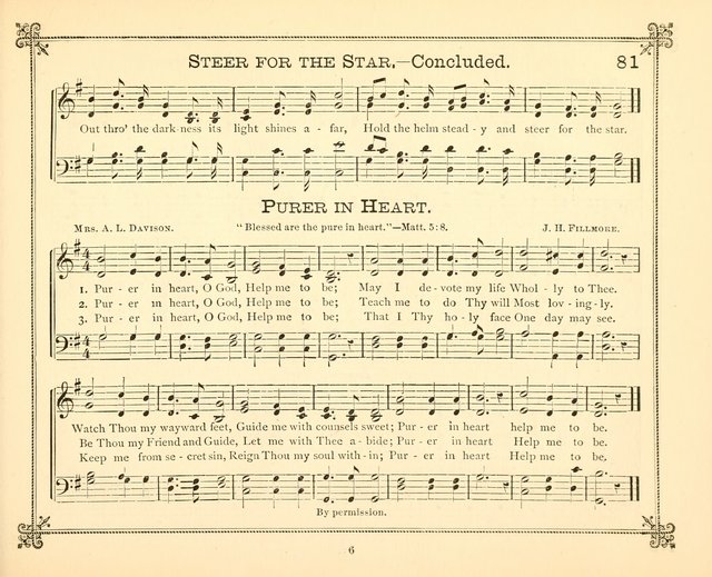 Carols of Joy: choice collection of songs and hymns for the Sunday School, Bible class, and the Home Circle to which has been added an easy method of Rudimental Instruction in Music, for Weekday Study page 81