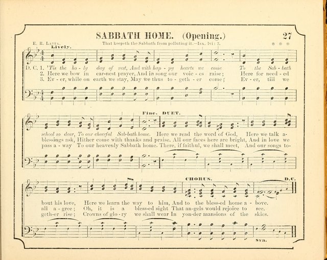 Crown of Life: a collection of songs, new and old, for the use in the Sunday-school, prayer and praise meetings, and the home circle page 27