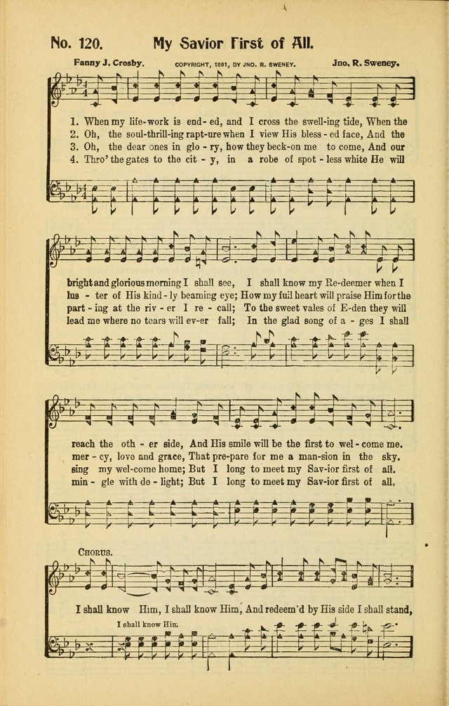 Diadems: a collection of religious songs, new and old, for the church and Sunday school page 120