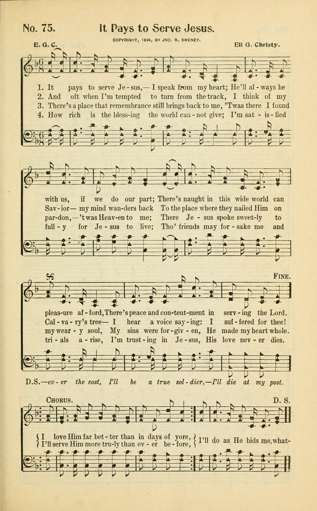 Diadems: a collection of religious songs, new and old, for the church and Sunday school page 75