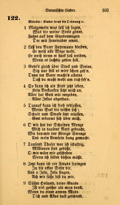 Die Deutsche Ausgabe der Englischen und Deutschen Frohen Botschaftslieder: zum Gebrauch bei Erweckungs- und Gebetsversammlungen (Ebenezer Hymnal) page 103