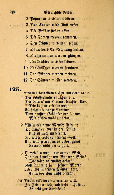 Die Deutsche Ausgabe der Englischen und Deutschen Frohen Botschaftslieder: zum Gebrauch bei Erweckungs- und Gebetsversammlungen (Ebenezer Hymnal) page 106