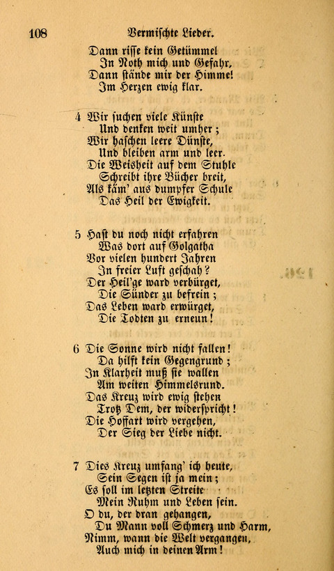 Die Deutsche Ausgabe der Englischen und Deutschen Frohen Botschaftslieder: zum Gebrauch bei Erweckungs- und Gebetsversammlungen (Ebenezer Hymnal) page 108