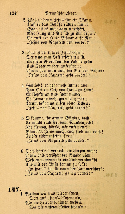 Die Deutsche Ausgabe der Englischen und Deutschen Frohen Botschaftslieder: zum Gebrauch bei Erweckungs- und Gebetsversammlungen (Ebenezer Hymnal) page 124