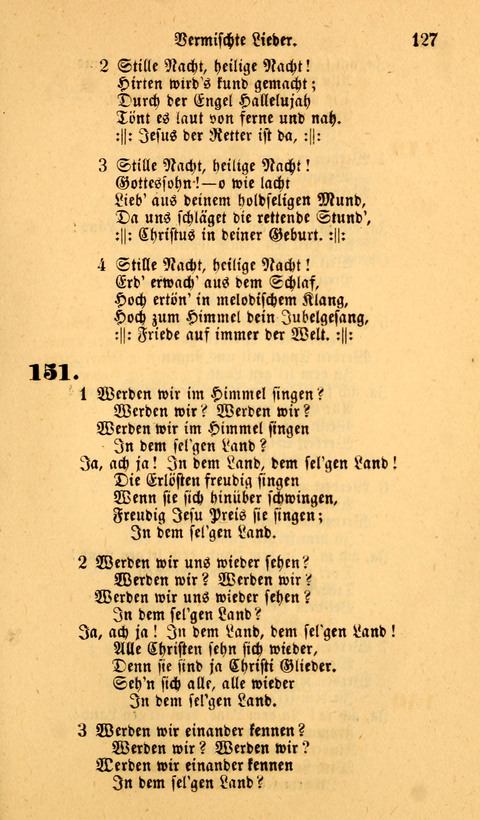 Die Deutsche Ausgabe der Englischen und Deutschen Frohen Botschaftslieder: zum Gebrauch bei Erweckungs- und Gebetsversammlungen (Ebenezer Hymnal) page 127