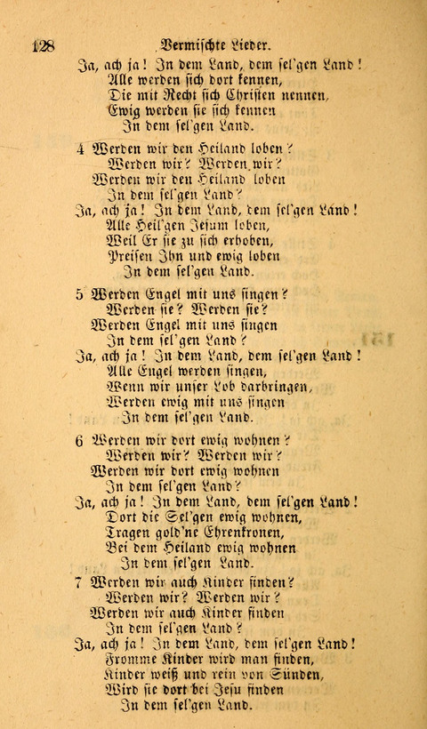 Die Deutsche Ausgabe der Englischen und Deutschen Frohen Botschaftslieder: zum Gebrauch bei Erweckungs- und Gebetsversammlungen (Ebenezer Hymnal) page 128