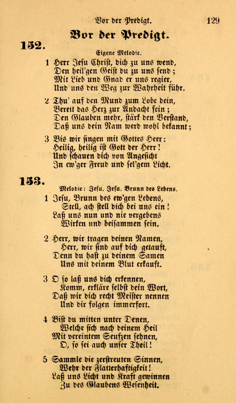 Die Deutsche Ausgabe der Englischen und Deutschen Frohen Botschaftslieder: zum Gebrauch bei Erweckungs- und Gebetsversammlungen (Ebenezer Hymnal) page 129