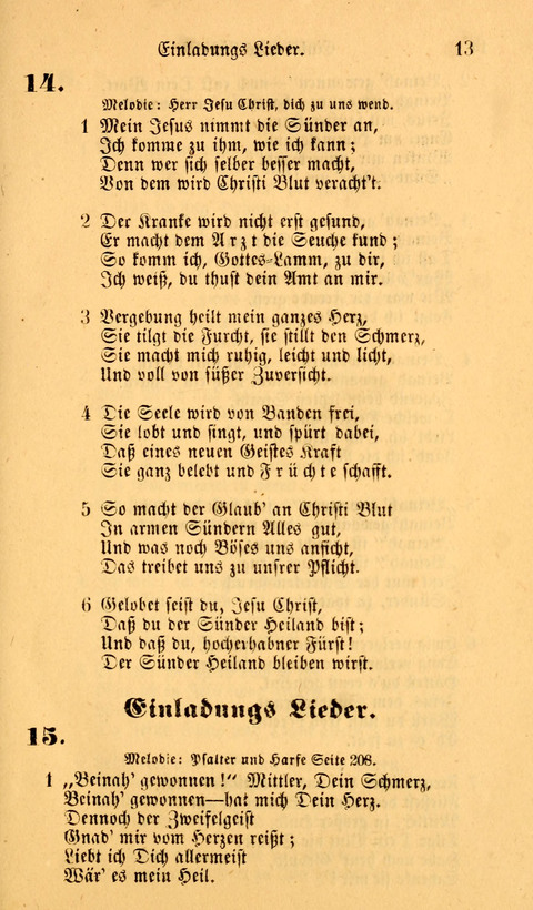 Die Deutsche Ausgabe der Englischen und Deutschen Frohen Botschaftslieder: zum Gebrauch bei Erweckungs- und Gebetsversammlungen (Ebenezer Hymnal) page 13