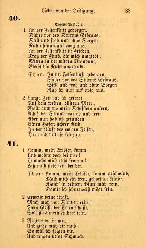 Die Deutsche Ausgabe der Englischen und Deutschen Frohen Botschaftslieder: zum Gebrauch bei Erweckungs- und Gebetsversammlungen (Ebenezer Hymnal) page 33