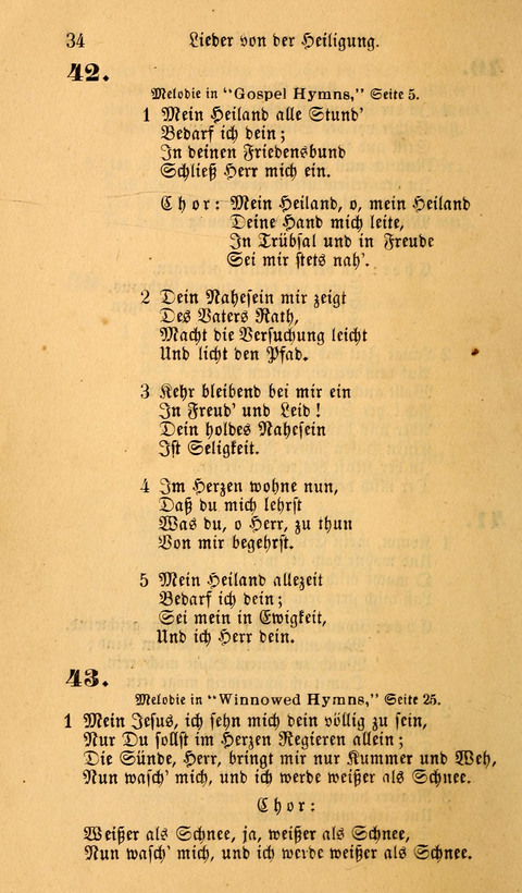 Die Deutsche Ausgabe der Englischen und Deutschen Frohen Botschaftslieder: zum Gebrauch bei Erweckungs- und Gebetsversammlungen (Ebenezer Hymnal) page 34