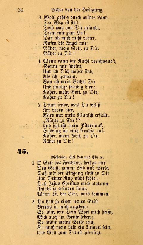 Die Deutsche Ausgabe der Englischen und Deutschen Frohen Botschaftslieder: zum Gebrauch bei Erweckungs- und Gebetsversammlungen (Ebenezer Hymnal) page 36