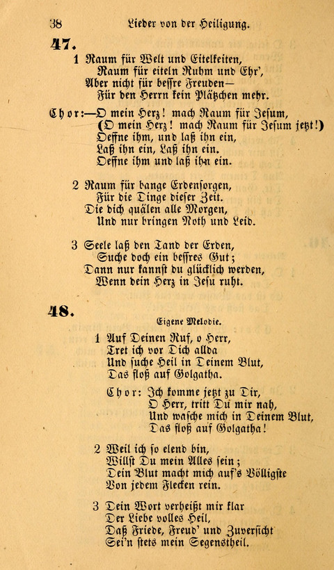 Die Deutsche Ausgabe der Englischen und Deutschen Frohen Botschaftslieder: zum Gebrauch bei Erweckungs- und Gebetsversammlungen (Ebenezer Hymnal) page 38