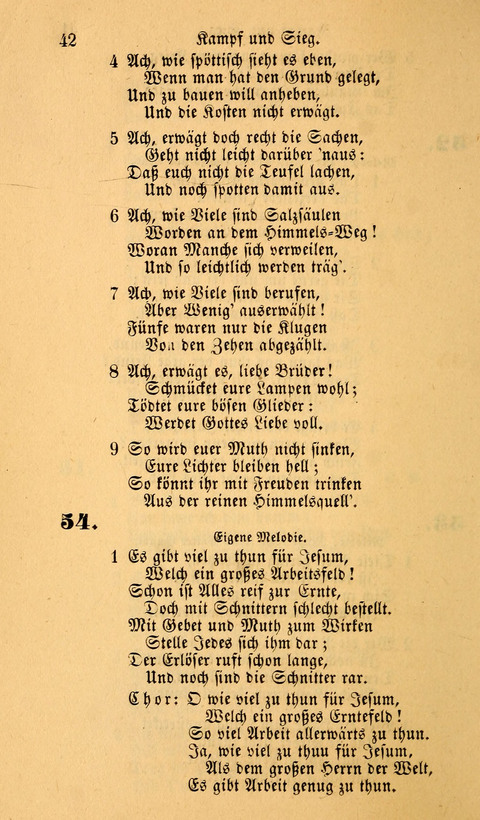 Die Deutsche Ausgabe der Englischen und Deutschen Frohen Botschaftslieder: zum Gebrauch bei Erweckungs- und Gebetsversammlungen (Ebenezer Hymnal) page 42