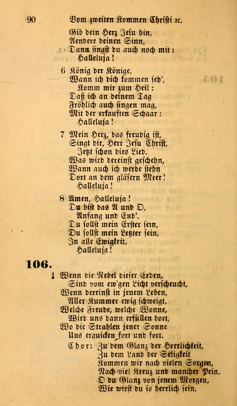 Die Deutsche Ausgabe der Englischen und Deutschen Frohen Botschaftslieder: zum Gebrauch bei Erweckungs- und Gebetsversammlungen (Ebenezer Hymnal) page 90