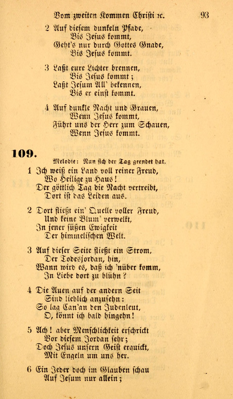 Die Deutsche Ausgabe der Englischen und Deutschen Frohen Botschaftslieder: zum Gebrauch bei Erweckungs- und Gebetsversammlungen (Ebenezer Hymnal) page 93