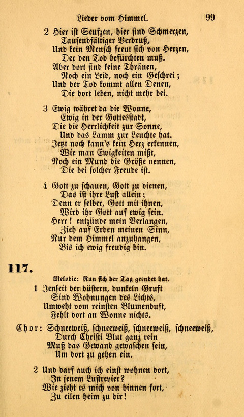 Die Deutsche Ausgabe der Englischen und Deutschen Frohen Botschaftslieder: zum Gebrauch bei Erweckungs- und Gebetsversammlungen (Ebenezer Hymnal) page 99