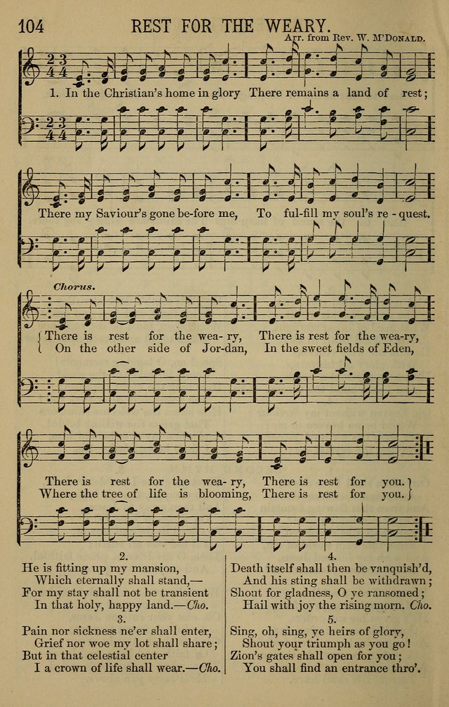 The Devotional Chimes: a choice collection of new and standard hymns and tunes, adapted to all occasions of social worship, family devotions, and congregational singing page 104