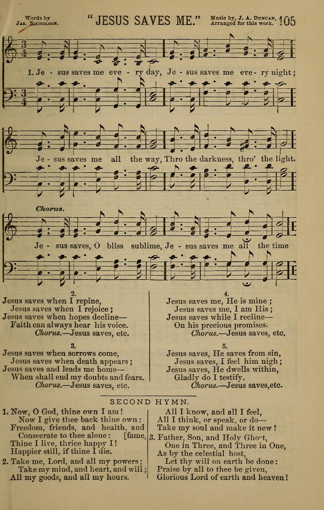 The Devotional Chimes: a choice collection of new and standard hymns and tunes, adapted to all occasions of social worship, family devotions, and congregational singing page 105