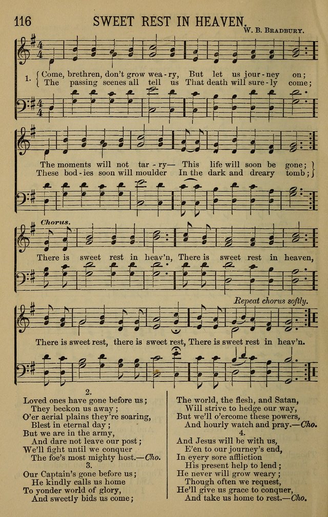 The Devotional Chimes: a choice collection of new and standard hymns and tunes, adapted to all occasions of social worship, family devotions, and congregational singing page 116