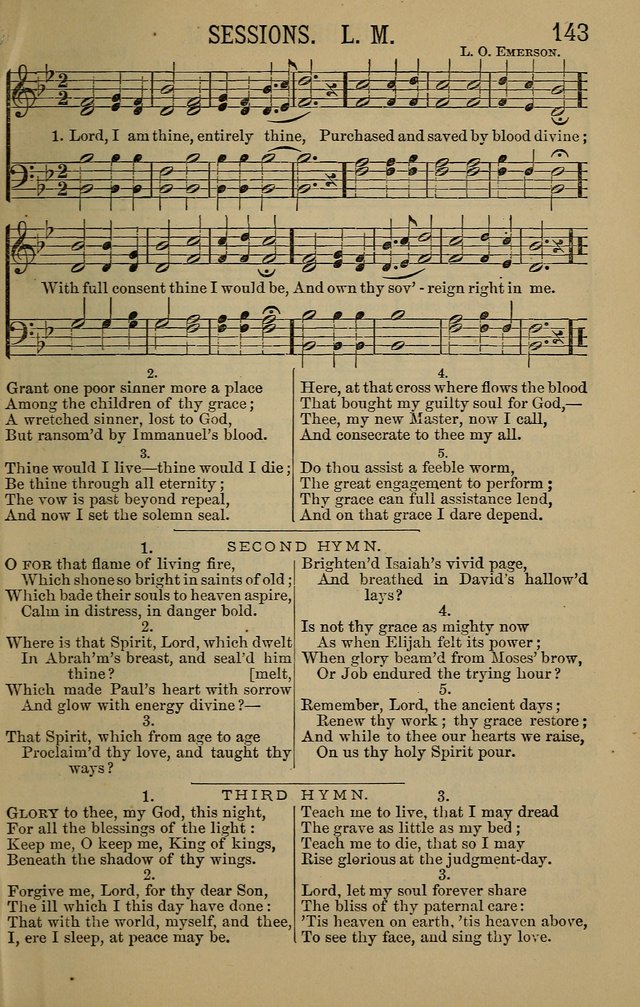 The Devotional Chimes: a choice collection of new and standard hymns and tunes, adapted to all occasions of social worship, family devotions, and congregational singing page 143