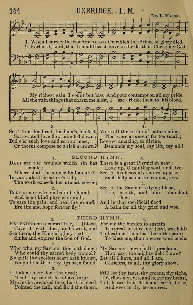 The Devotional Chimes: a choice collection of new and standard hymns and tunes, adapted to all occasions of social worship, family devotions, and congregational singing page 144