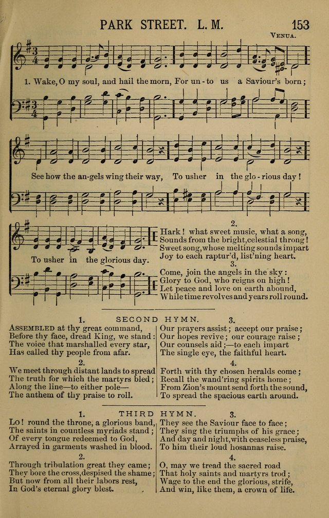 The Devotional Chimes: a choice collection of new and standard hymns and tunes, adapted to all occasions of social worship, family devotions, and congregational singing page 153