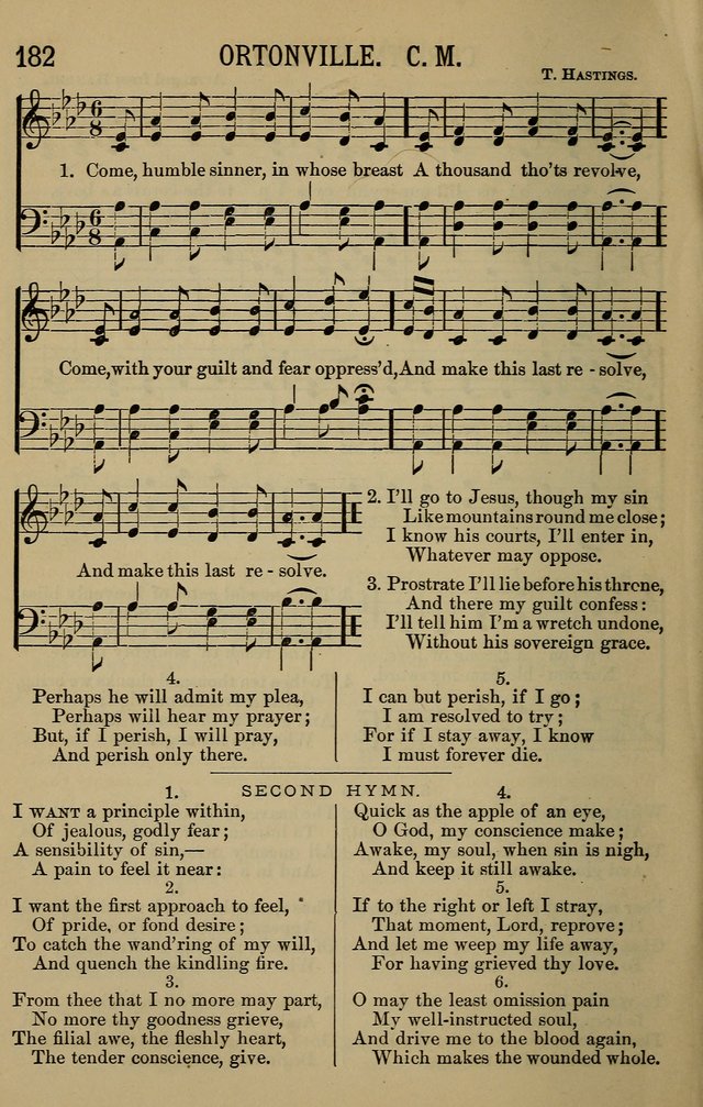 The Devotional Chimes: a choice collection of new and standard hymns and tunes, adapted to all occasions of social worship, family devotions, and congregational singing page 182