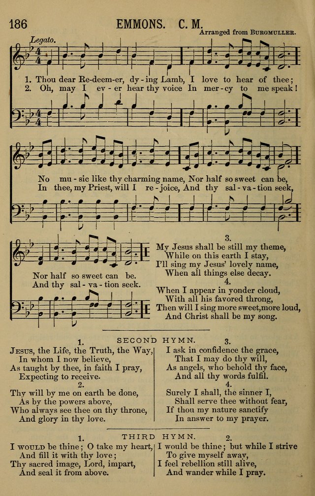 The Devotional Chimes: a choice collection of new and standard hymns and tunes, adapted to all occasions of social worship, family devotions, and congregational singing page 186