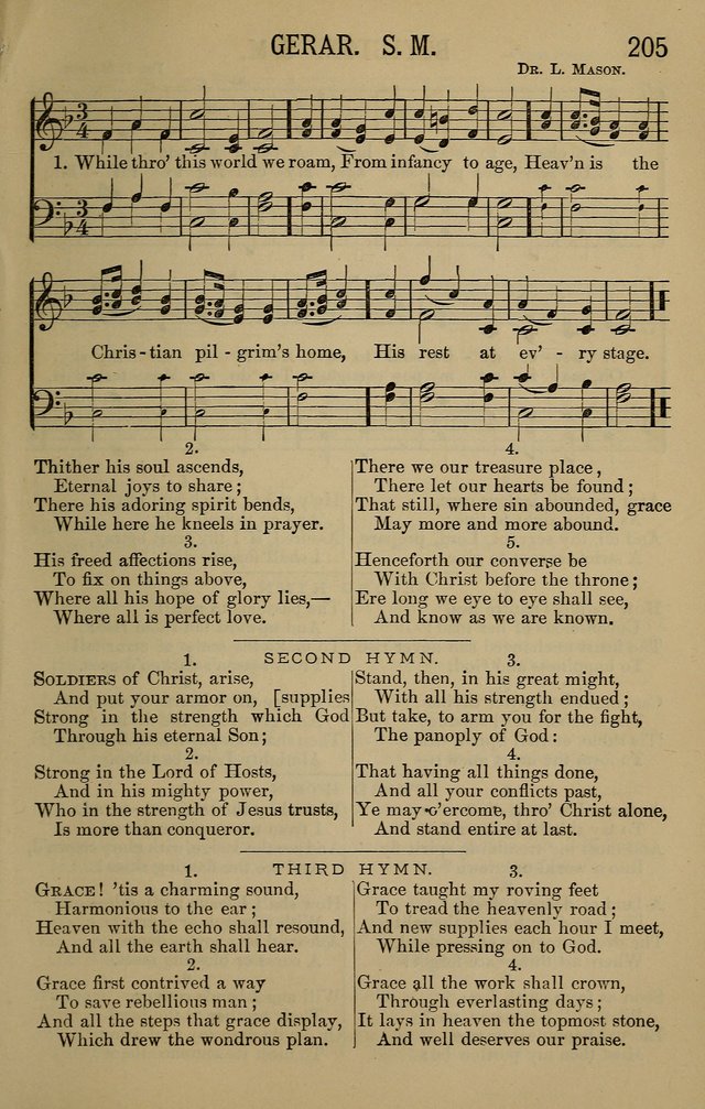 The Devotional Chimes: a choice collection of new and standard hymns and tunes, adapted to all occasions of social worship, family devotions, and congregational singing page 205