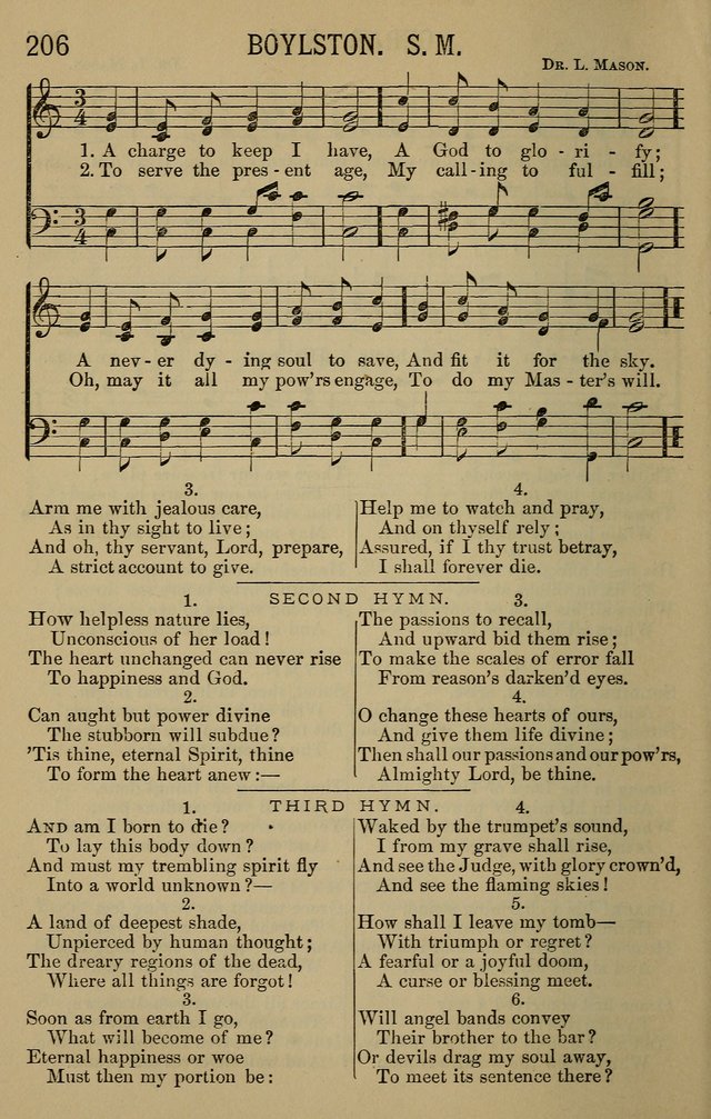 The Devotional Chimes: a choice collection of new and standard hymns and tunes, adapted to all occasions of social worship, family devotions, and congregational singing page 206