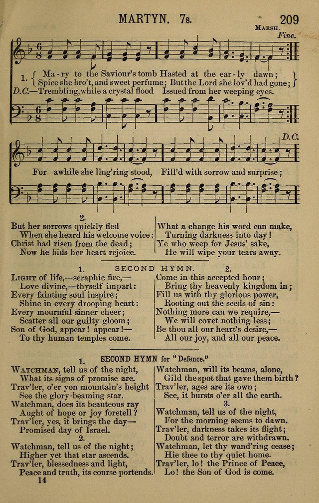 The Devotional Chimes: a choice collection of new and standard hymns and tunes, adapted to all occasions of social worship, family devotions, and congregational singing page 209