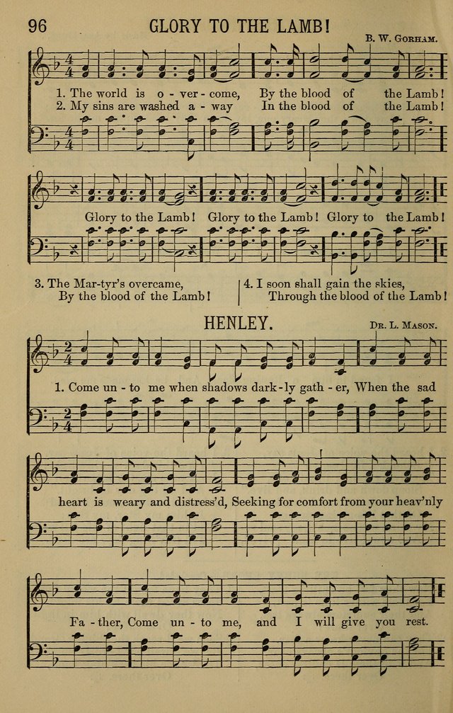 The Devotional Chimes: a choice collection of new and standard hymns and tunes, adapted to all occasions of social worship, family devotions, and congregational singing page 96