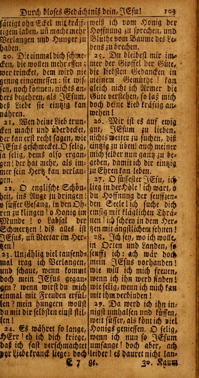 Das Kleine Davidische Psalterspiel der Kinder Zions von alten und neuen auserlesenen Geistes-Gesängen allen wahren heyls-begierigen Säuglingen der Weisheit, insonderheit aber denen Gemeinden des Herrn page 103