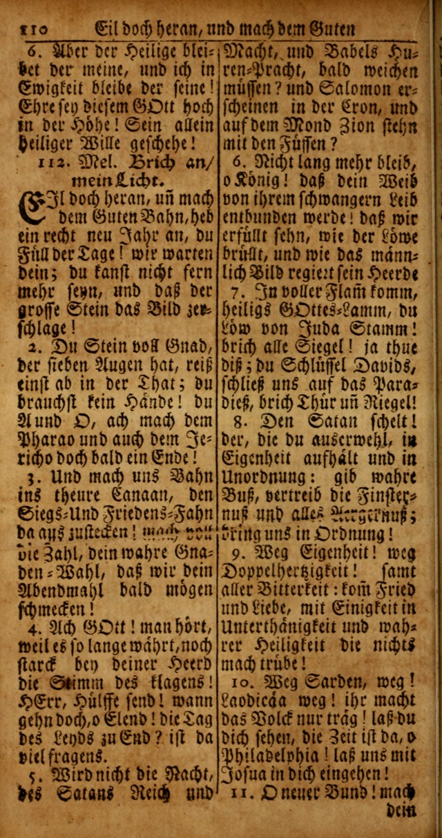 Das Kleine Davidische Psalterspiel der Kinder Zions von alten und neuen auserlesenen Geistes-Gesängen allen wahren heyls-begierigen Säuglingen der Weisheit, insonderheit aber denen Gemeinden des Herrn page 110