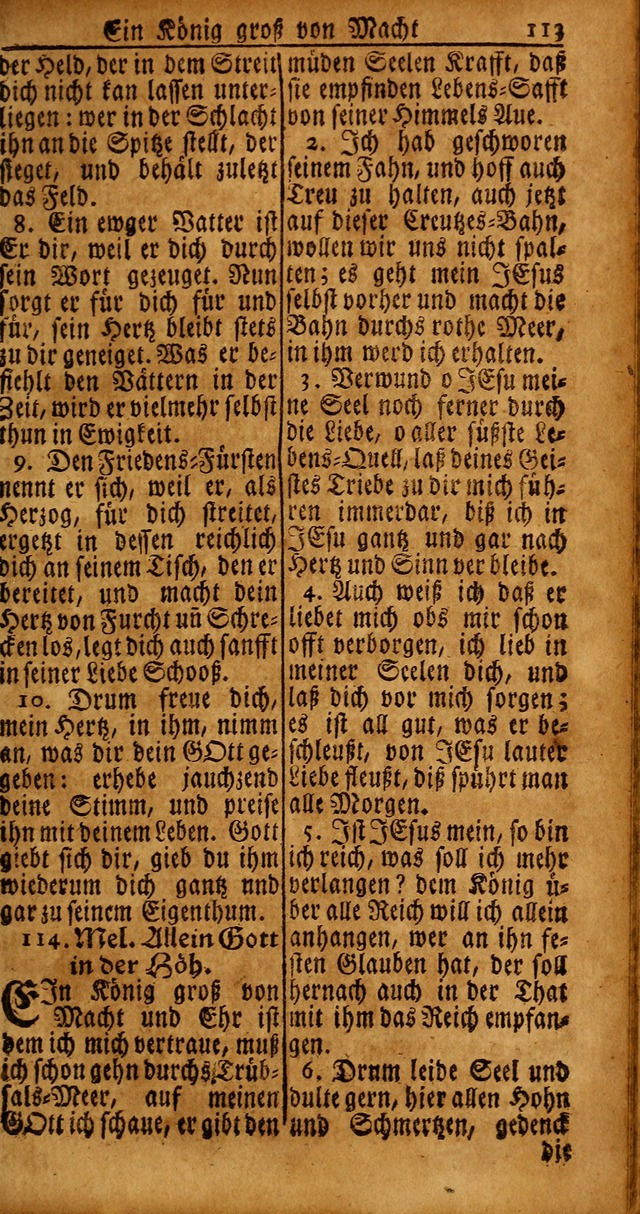 Das Kleine Davidische Psalterspiel der Kinder Zions von alten und neuen auserlesenen Geistes-Gesängen allen wahren heyls-begierigen Säuglingen der Weisheit, insonderheit aber denen Gemeinden des Herrn page 113