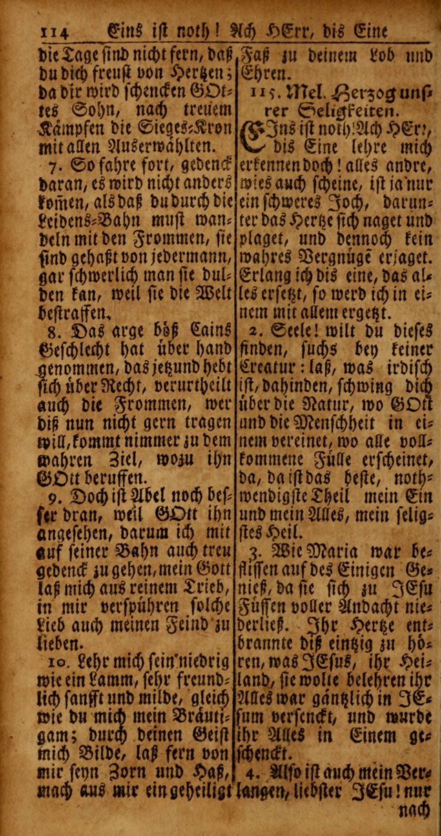 Das Kleine Davidische Psalterspiel der Kinder Zions von alten und neuen auserlesenen Geistes-Gesängen allen wahren heyls-begierigen Säuglingen der Weisheit, insonderheit aber denen Gemeinden des Herrn page 114