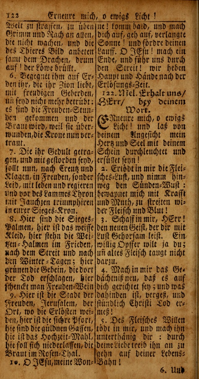 Das Kleine Davidische Psalterspiel der Kinder Zions von alten und neuen auserlesenen Geistes-Gesängen allen wahren heyls-begierigen Säuglingen der Weisheit, insonderheit aber denen Gemeinden des Herrn page 122