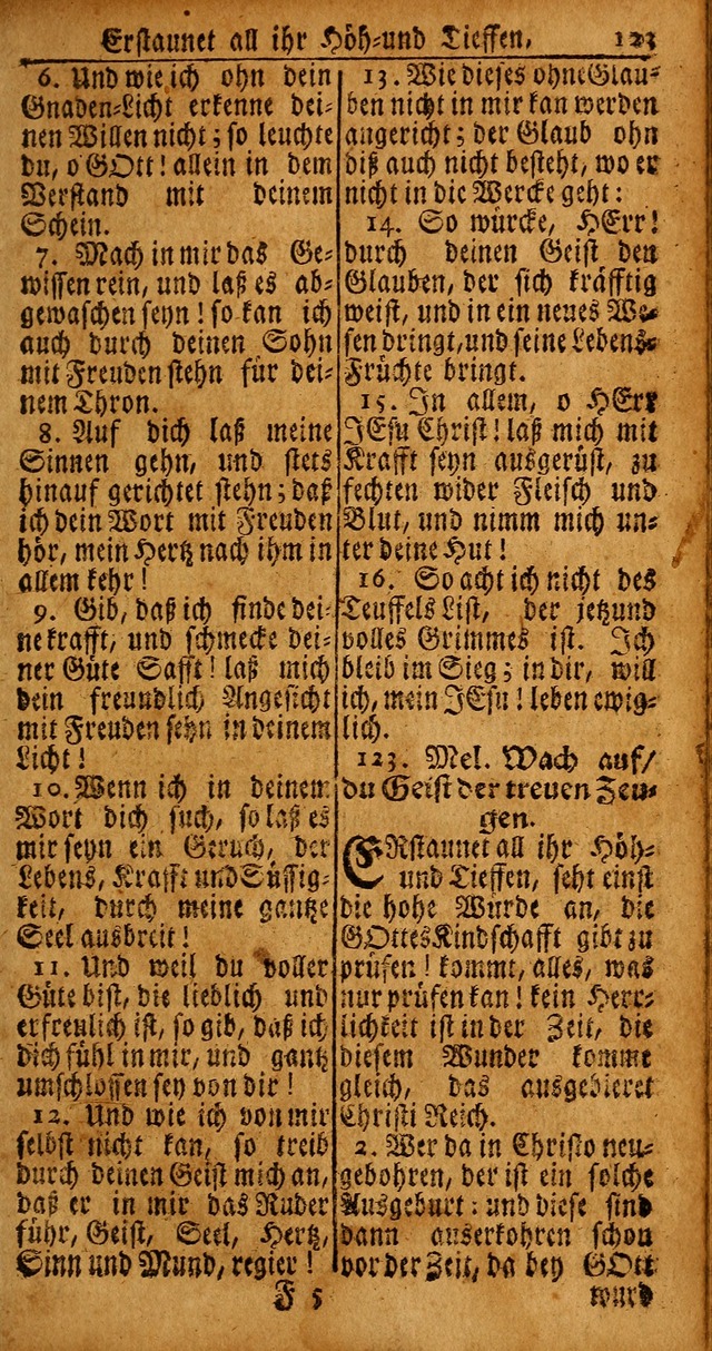 Das Kleine Davidische Psalterspiel der Kinder Zions von alten und neuen auserlesenen Geistes-Gesängen allen wahren heyls-begierigen Säuglingen der Weisheit, insonderheit aber denen Gemeinden des Herrn page 123