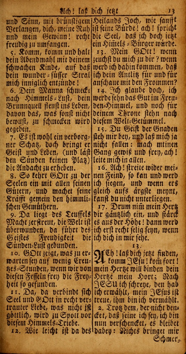 Das Kleine Davidische Psalterspiel der Kinder Zions von alten und neuen auserlesenen Geistes-Gesängen allen wahren heyls-begierigen Säuglingen der Weisheit, insonderheit aber denen Gemeinden des Herrn page 13