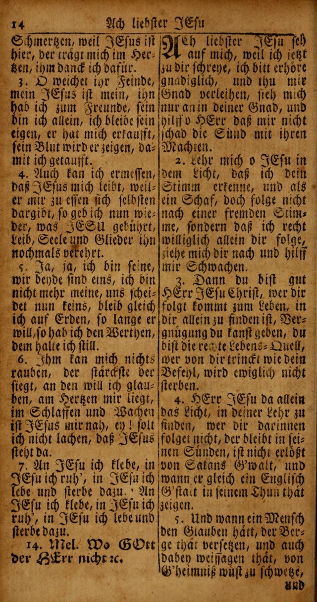 Das Kleine Davidische Psalterspiel der Kinder Zions von alten und neuen auserlesenen Geistes-Gesängen allen wahren heyls-begierigen Säuglingen der Weisheit, insonderheit aber denen Gemeinden des Herrn page 14