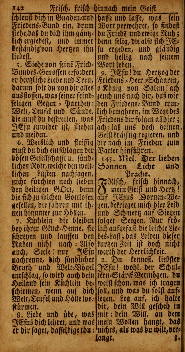 Das Kleine Davidische Psalterspiel der Kinder Zions von alten und neuen auserlesenen Geistes-Gesängen allen wahren heyls-begierigen Säuglingen der Weisheit, insonderheit aber denen Gemeinden des Herrn page 142