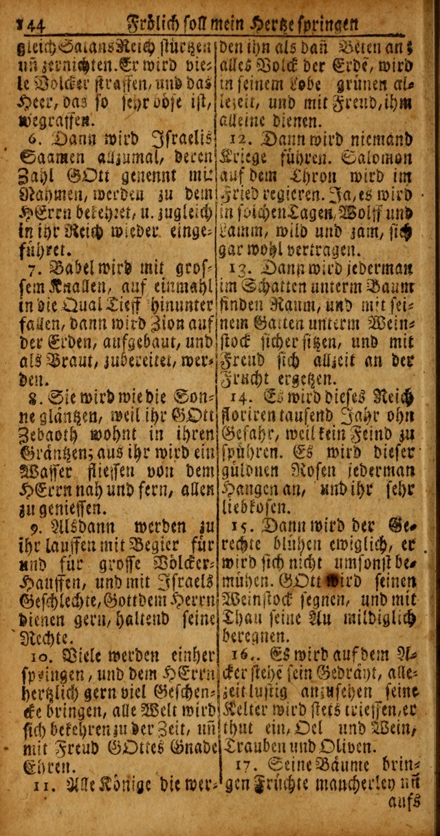 Das Kleine Davidische Psalterspiel der Kinder Zions von alten und neuen auserlesenen Geistes-Gesängen allen wahren heyls-begierigen Säuglingen der Weisheit, insonderheit aber denen Gemeinden des Herrn page 144