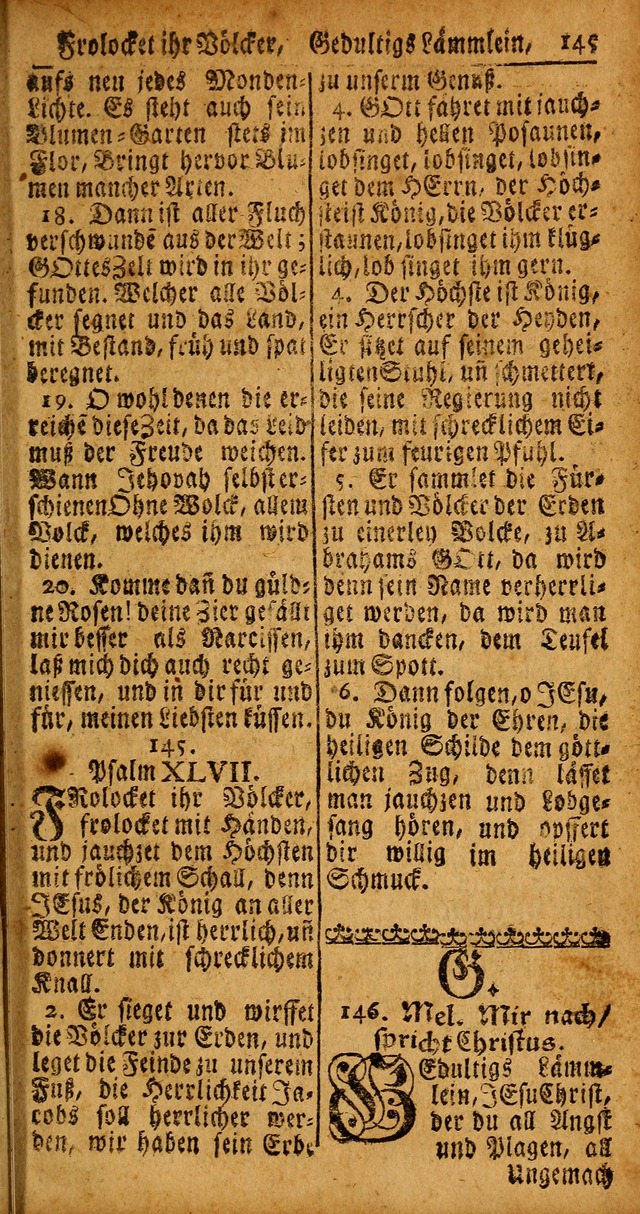 Das Kleine Davidische Psalterspiel der Kinder Zions von alten und neuen auserlesenen Geistes-Gesängen allen wahren heyls-begierigen Säuglingen der Weisheit, insonderheit aber denen Gemeinden des Herrn page 145