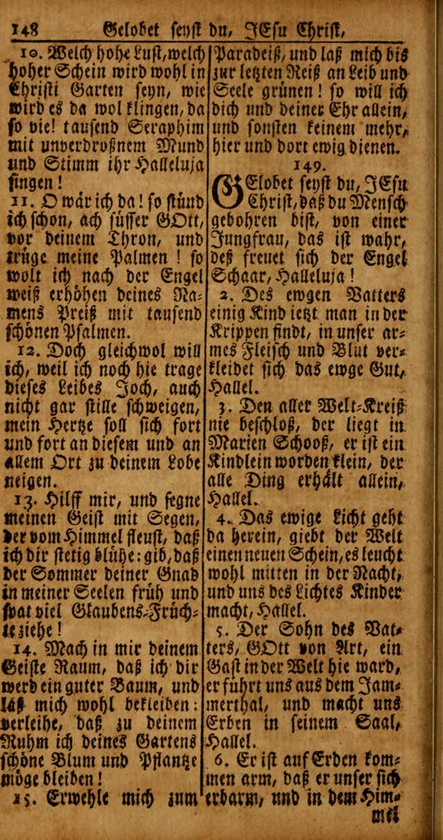 Das Kleine Davidische Psalterspiel der Kinder Zions von alten und neuen auserlesenen Geistes-Gesängen allen wahren heyls-begierigen Säuglingen der Weisheit, insonderheit aber denen Gemeinden des Herrn page 148