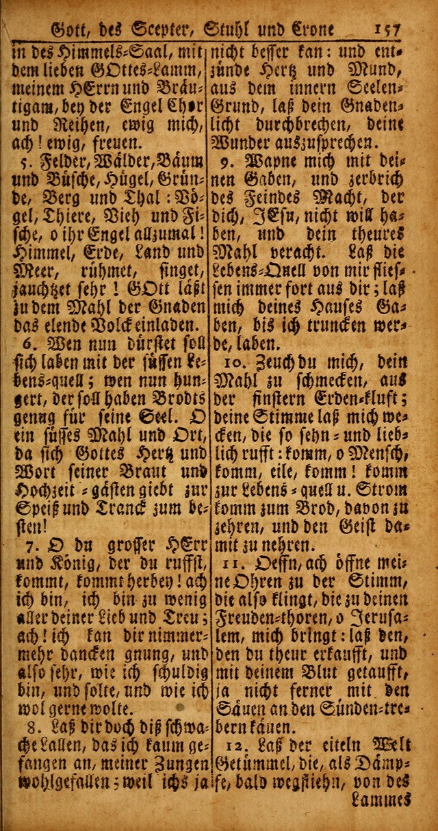 Das Kleine Davidische Psalterspiel der Kinder Zions von alten und neuen auserlesenen Geistes-Gesängen allen wahren heyls-begierigen Säuglingen der Weisheit, insonderheit aber denen Gemeinden des Herrn page 157